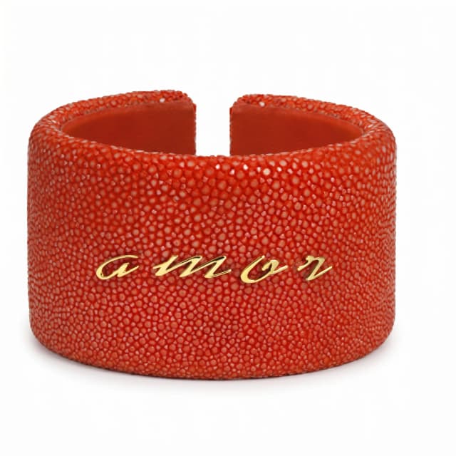 Bracelete Amor em Galuchat e Ouro Amarelo 18K