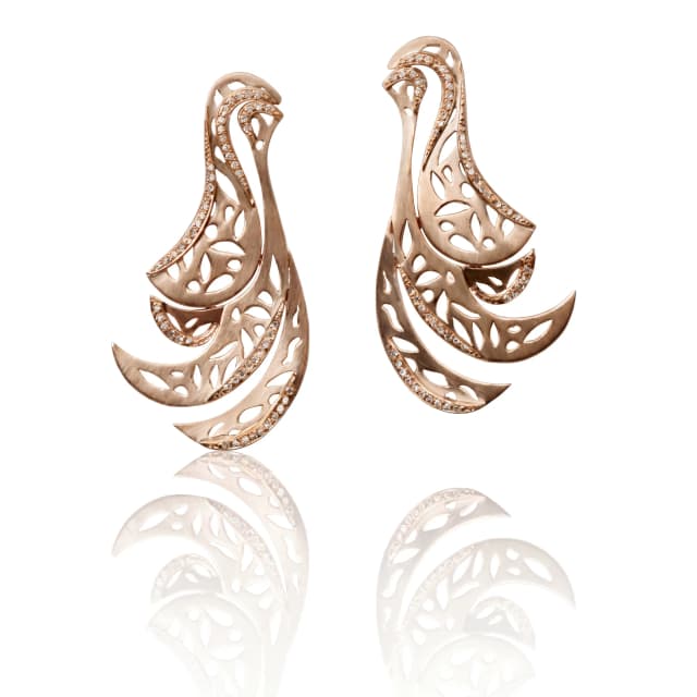 Brinco Wings em Ouro Rosê 18K, com Diamantes