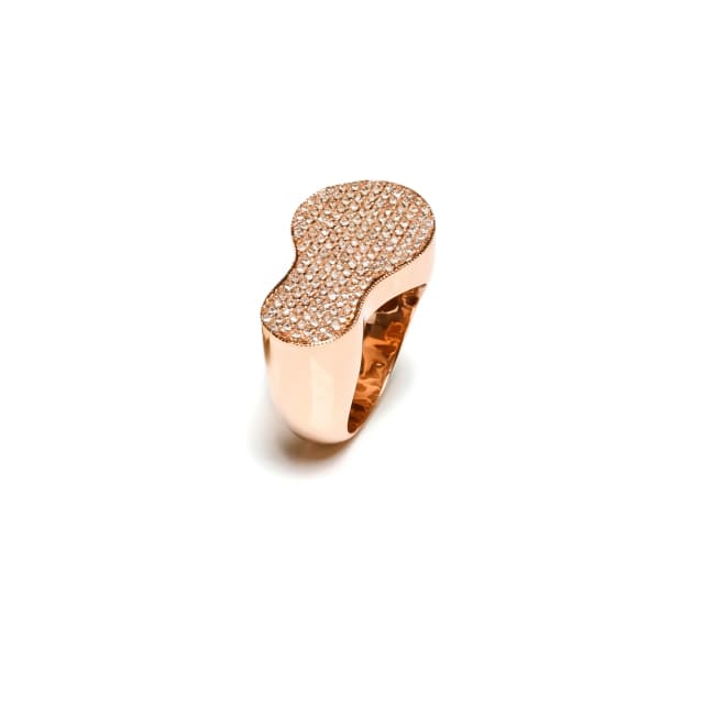 Anel Fly em Ouro Rosa 18K, com Diamantes