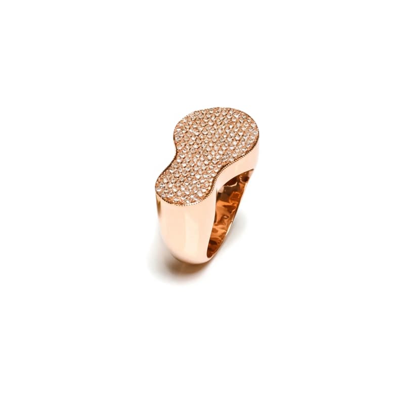 Anel Fly em Ouro Rosa 18K, com Diamantes