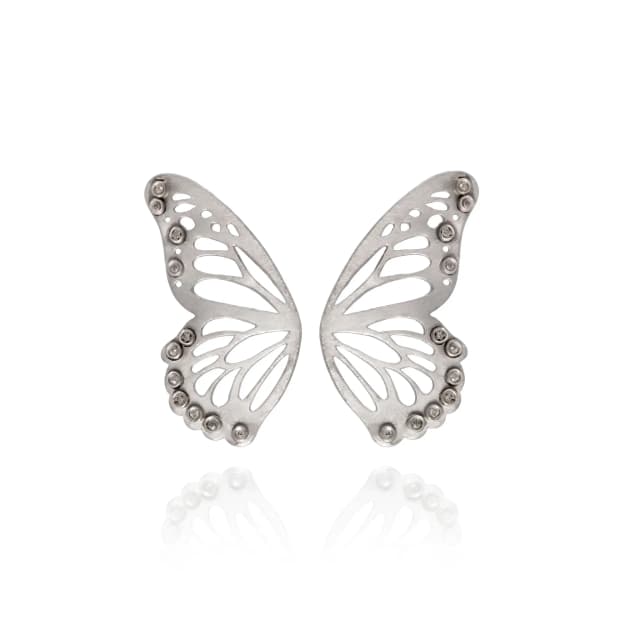 Brinco Fly em Ouro Branco e Diamantes