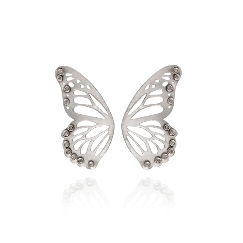 Brinco Fly em Ouro Branco e Diamantes