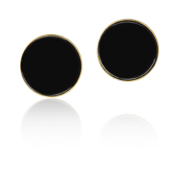 Brinco em Ouro Amarelo 18K, com Ônix