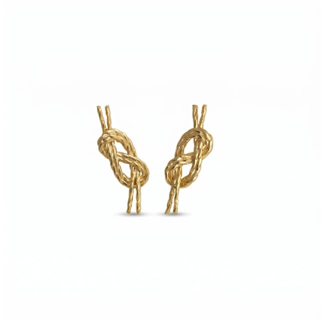Brinco Nó Duplo Pequeno Ouro Amarelo 18K