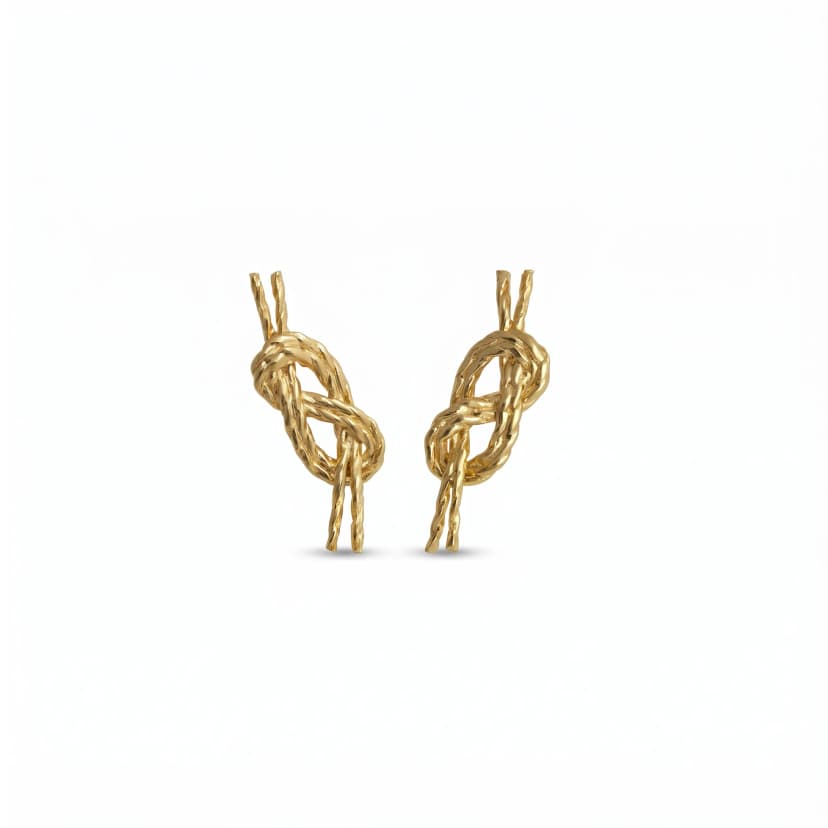 Brinco Nó Duplo Pequeno Ouro Amarelo 18K