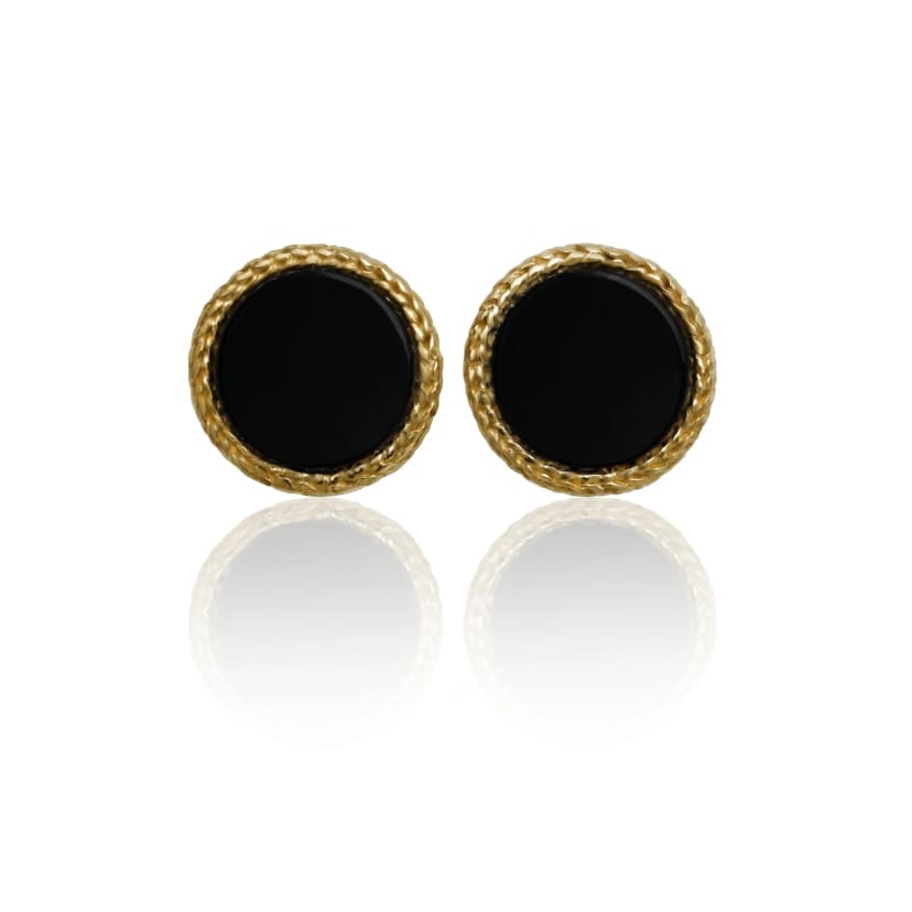 Brinco Rope em Ouro Amarelo 18K, com Ônix