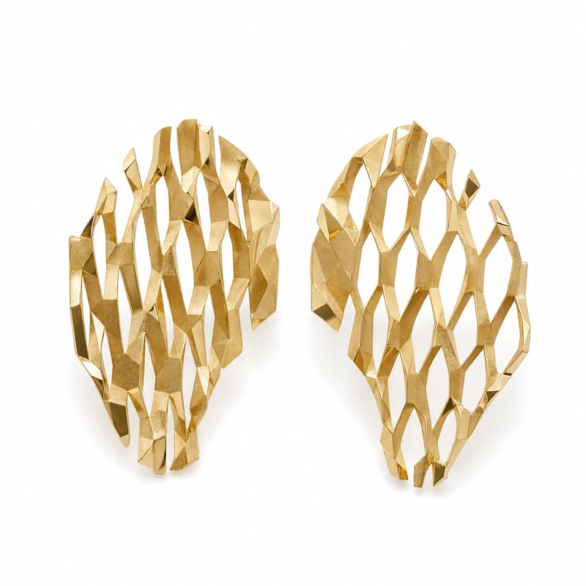 Brinco Favo - Honeycomb Ouro Amarelo
