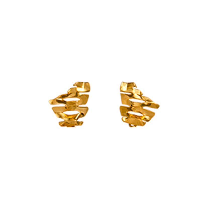 Brinco Honeycomb Favinho em Ouro Amarelo