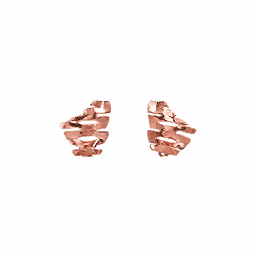 Brinco Honeycomb Favinho em Ouro Rosa