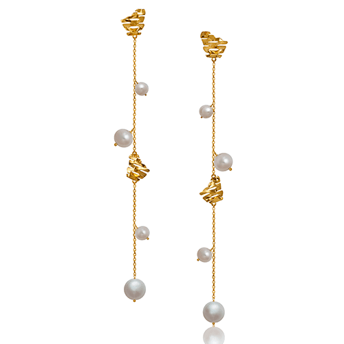 Brinco Colmeia Longo Honeycomb - Ouro Amarelo
