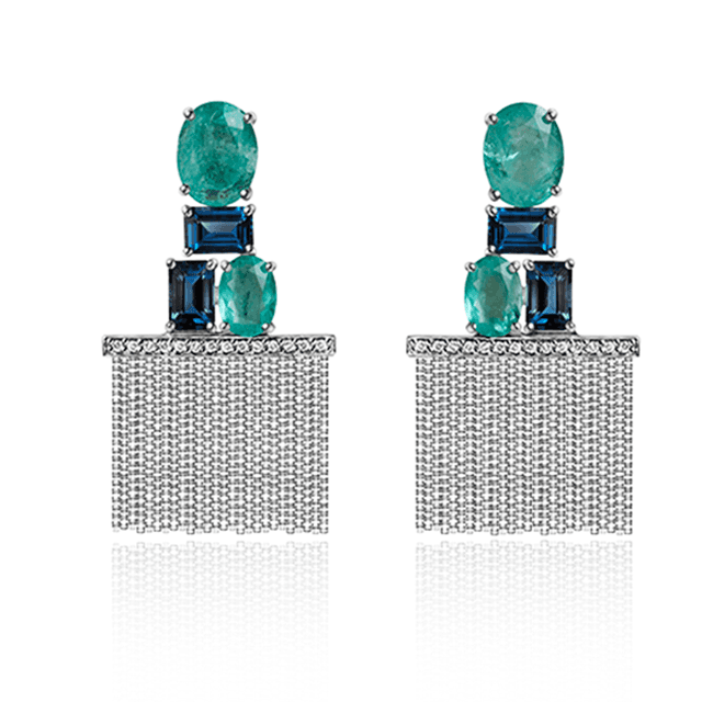 Brincos Esmeraldas Ovais, London e Diamantes - Paisagens