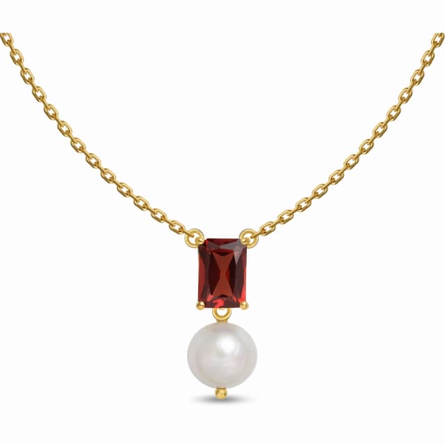 Choker Affetto de Granada e Pérola em Ouro Amarelo 18K