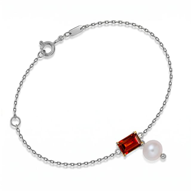 Pulseira Bambina em Granada em Ouro Branco 18K