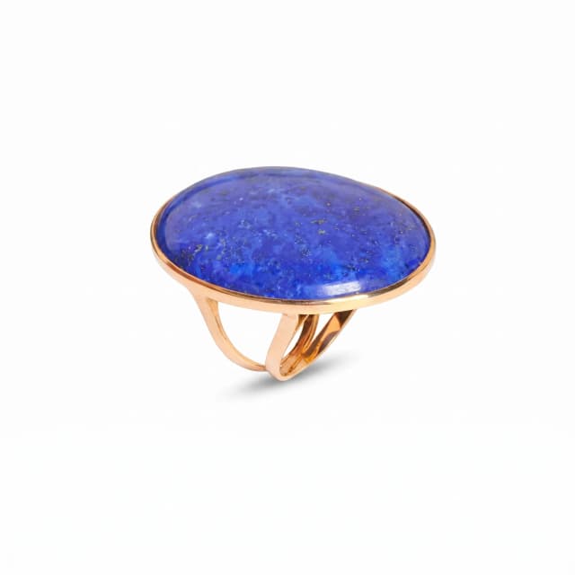 Anel Oval Lapis Lazuli